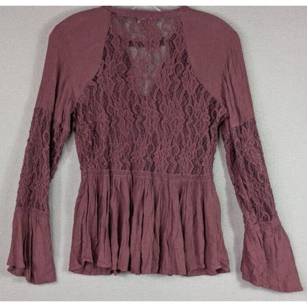 American Eagle Outfitters Top Women's Size XS Long Sleeve Ruffled Fairy Lace - Picture 7 of 14